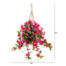 Artificial Bougainvillea Hanging Basket UV Resistant (Indoor/Outdoor) by Nearly Natural