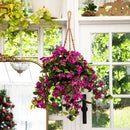 Artificial Bougainvillea Hanging Basket UV Resistant (Indoor/Outdoor) by Nearly Natural