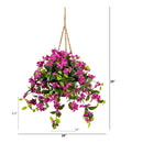 Artificial Bougainvillea Hanging Basket UV Resistant (Indoor/Outdoor) by Nearly Natural