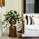 29" UV Resistant Artificial Geranium Hanging Plant - White (Indoor/Outdoor) - Set of 2