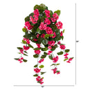 29" UV Resistant Artificial Geranium Hanging Plant (Indoor/Outdoor) - Set of 2