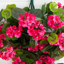 29" UV Resistant Artificial Geranium Hanging Plant (Indoor/Outdoor) - Set of 2