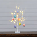 2' Pre-Lit Artificial Easter Twig Tree with Egg Ornaments and 24 Warm White LED Lights