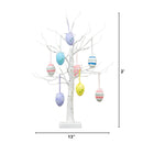 2' Pre-Lit Artificial Easter Twig Tree with Egg Ornaments and 24 Warm White LED Lights