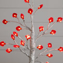2' Pre-Lit Artificial Valentine's Day Twig Tree with 24 Red Heart-Shaped LED Lights