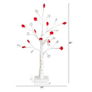 2' Pre-Lit Artificial Valentine's Day Twig Tree with 24 Red & White Heart-Shaped LED Lights