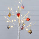2' Pre-Lit Artificial Valentine's Day Twig Tree with 24 Warm White LED Lights and Heart Ornaments