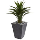 3' Artificial Agave Plant in Slate Finished Steel Grey Planter