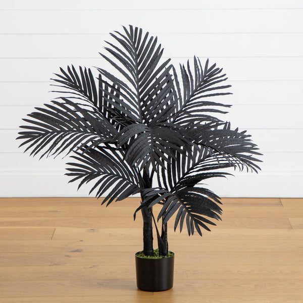 3' Artificial Halloween Black Golden Cane Tree