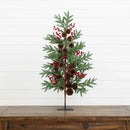 36” Pine & Berry Christmas Tree by Nearly Natural