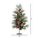 36” Pine & Berry Christmas Tree by Nearly Natural