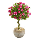 3’ Azalea Artificial Topiary Tree in Bowl Planter by Nearly Natural