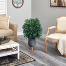 3’ Bamboo Palm Artificial Plant in Gray Planter with Stand