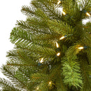 3' Cambridge Spruce Flat Back Artificial Christmas Tree with 50 Warm White (Multifunction) LED Lights and 113 Bendable Branches