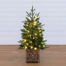3’ Finland Fir Artificial Christmas Tree in Decorative Planter by Nearly Natural