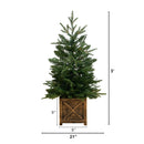 3’ Finland Fir Artificial Christmas Tree in Decorative Planter by Nearly Natural