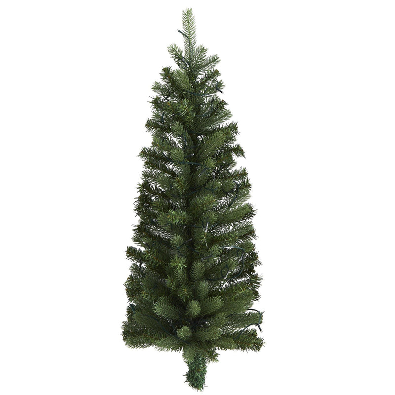 3' Flat Back Wall Hanging Artificial Christmas Tree with 35 Clear LED Lights, photo 3 of 7