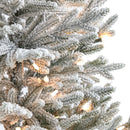 3’ Flocked Fraser Fir Artificial Christmas Tree with 200 Warm White Lights and 481 Bendable Branches