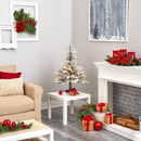 3’ Flocked West Virginia Spruce Artificial Christmas Tree with 50 Clear Lights and 142 Branches