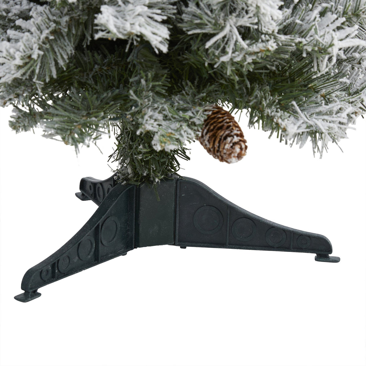 3' Flocked White River Mountain Pine Artificial Christmas Tree with Pinecones and 50 Clear LED Lights, photo 4 of 5