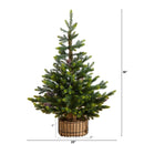 3' Artificial Balsam Fir Christmas Tree with Pine Cones in Jute Wire Planter