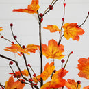 3' Pre-Lit Autumn Maple Artificial Fall Tree with Berries and 36 Warm White LED Lights