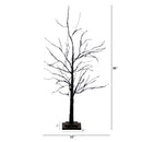 3' Pre-Lit Halloween Black Twig Artificial Tree with 80 Orange & Purple LED Lights