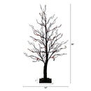 3' Pre-Lit Halloween Deluxe Black Twig Artificial Tree with 36 Orange & Purple LED Lights