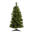 3’ New Haven Pine Artificial Christmas Tree with 50 Warm White LED Lights and 93 Bendable Branches