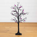 3' Pre-Lit Artificial Halloween Spider Twig Tree with 36 Purple LED Lights