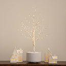3’ Pre-Lit Artificial White Birch Tree with 120 Warm White LED Lights