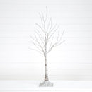 3’ Pre-Lit Artificial White Birch Tree with 120 Warm White LED Lights