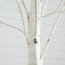 6’ Pre-Lit Artificial White Birch Tree with 92  Warm White LED Lights