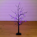 3' Pre-Lit Halloween Black Twig Artificial Tree with 80 Orange & Purple LED Lights