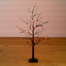 3' Pre-Lit Halloween Black Twig Artificial Tree with 80 Orange & Purple LED Lights