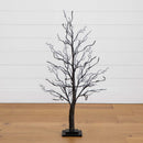 3' Pre-Lit Halloween Deluxe Black Twig Artificial Tree with 36 Orange & Purple LED Lights