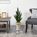3’ Sansevieria Artificial Plant in Sand Colored Urn