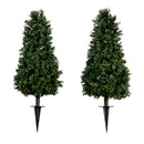 3' UV Resistant Artificial Boxwood Plant with Integrated Ground Stake (Indoor/Outdoor) - Set of 2