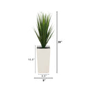 3’ UV Resistant Artificial Grass Plant in White Tower Planter (Indoor/Outdoor)
