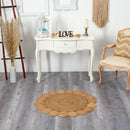 3’ x 3’ Hand Braided Mandala Jute Round Rug