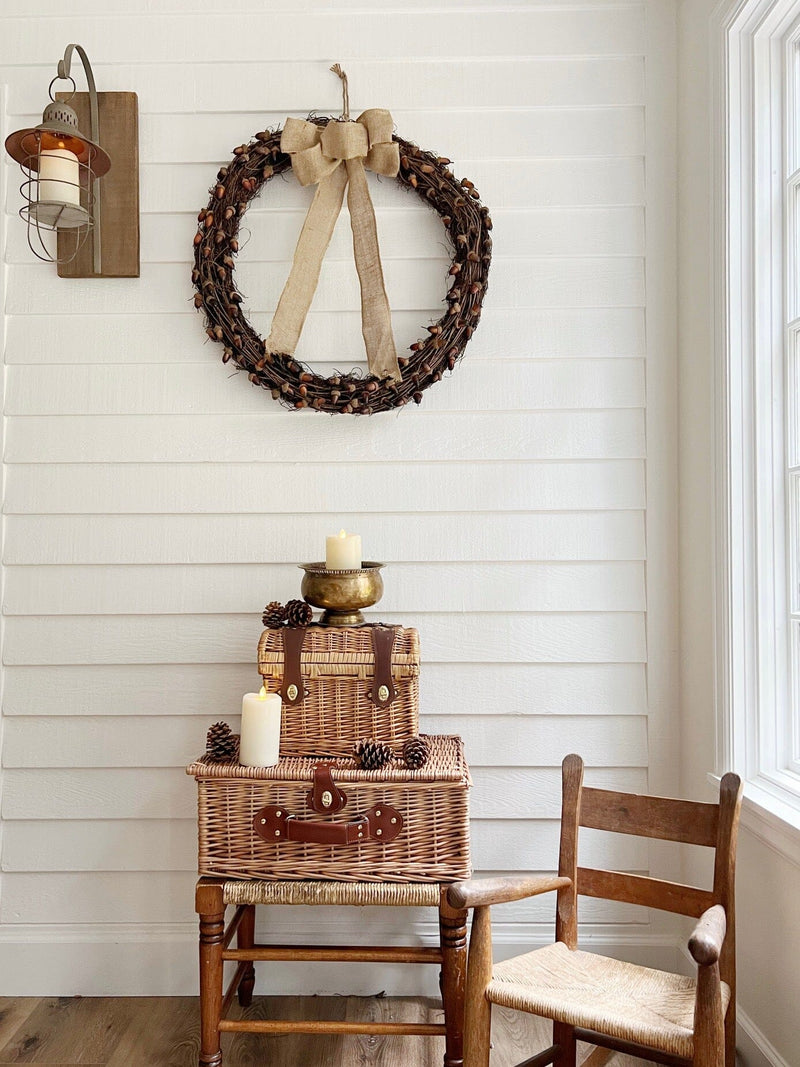 30” Fall Acorn and Decorative Bow Autumn Wreath, photo 3 of 7