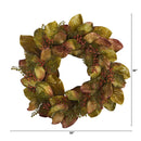 30” Fall Magnolia Leaf and Berries Artificial Wreath