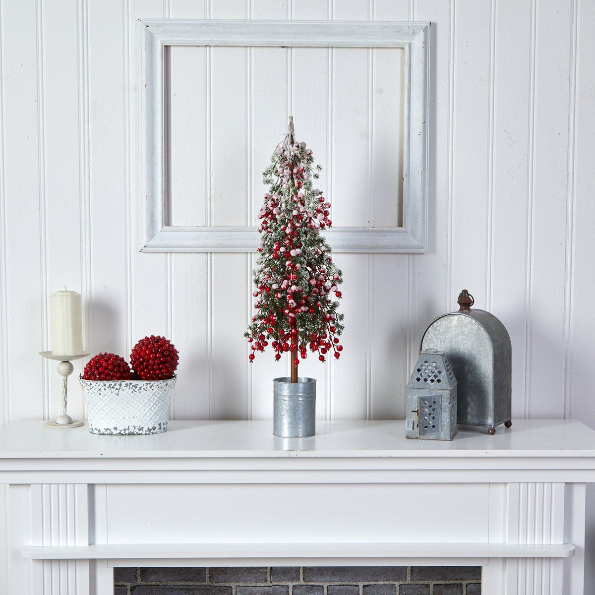 30” Flocked Berry Artificial Christmas Tree in Decorative Planter, photo 4 of 4