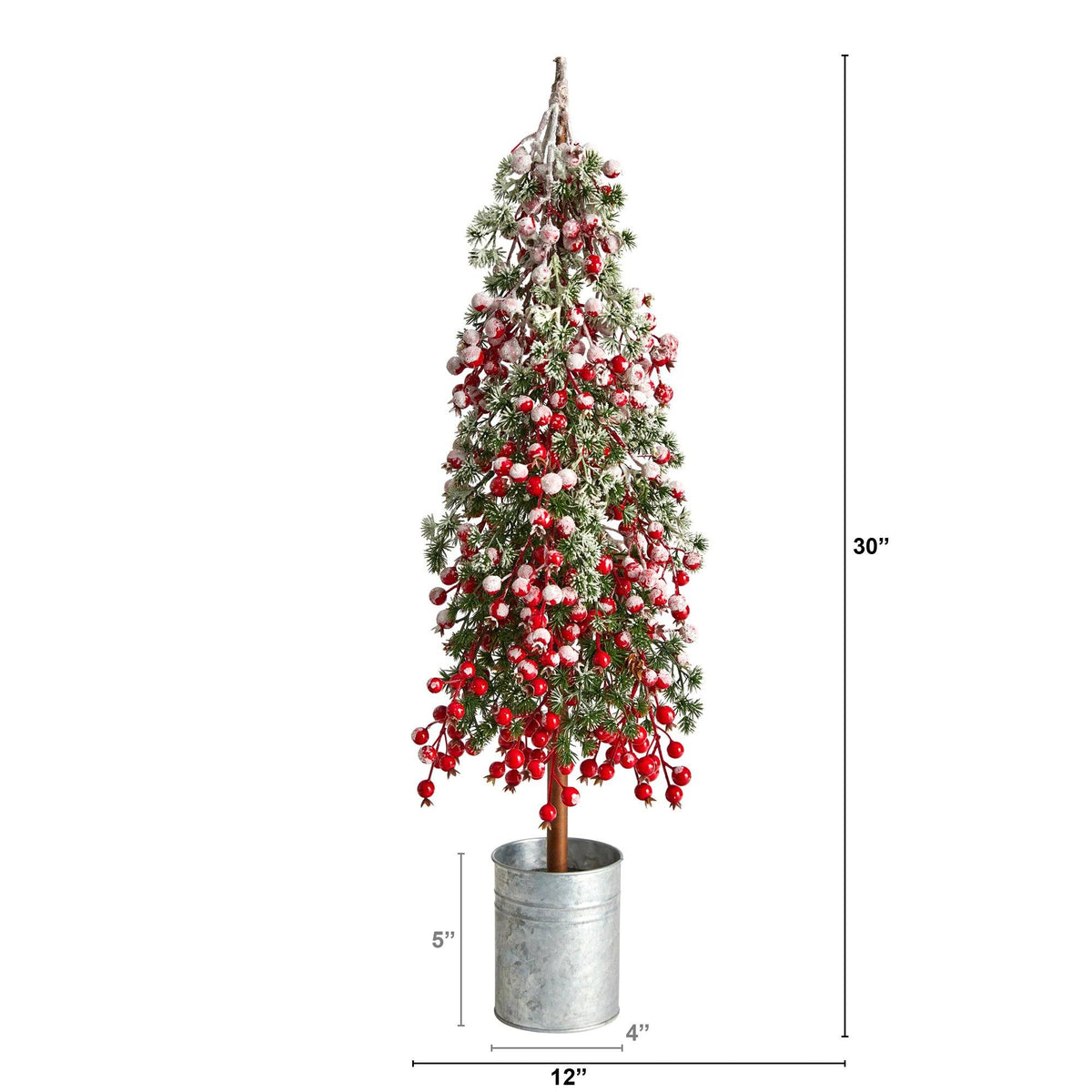 30” Flocked Berry Artificial Christmas Tree in Decorative Planter, photo 2 of 4