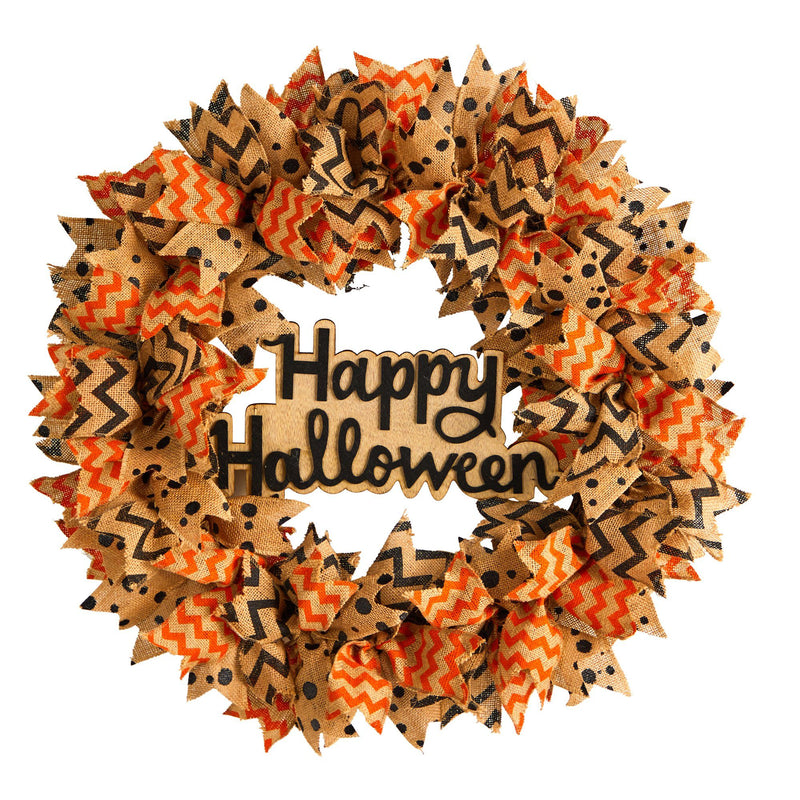 30” Halloween Burlap Ribbon Wreath, photo 6 of 6