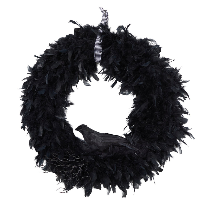 30" Halloween Raven Wreath