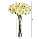30” Lotus Artificial Arrangement in Cylinder Vase