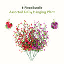 30" UV Resistant Artificial Daisy Hanging Plant (Indoor/Outdoor) - Set of 6