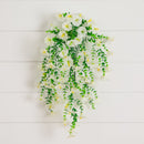 30" UV Resistant Artificial Morning Glory Hanging Plant (Indoor/Outdoor) - Set of 6