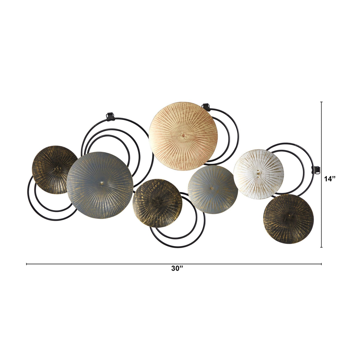 30” x 14” Rays Metal Plates Wall Art Decor, photo 2 of 4